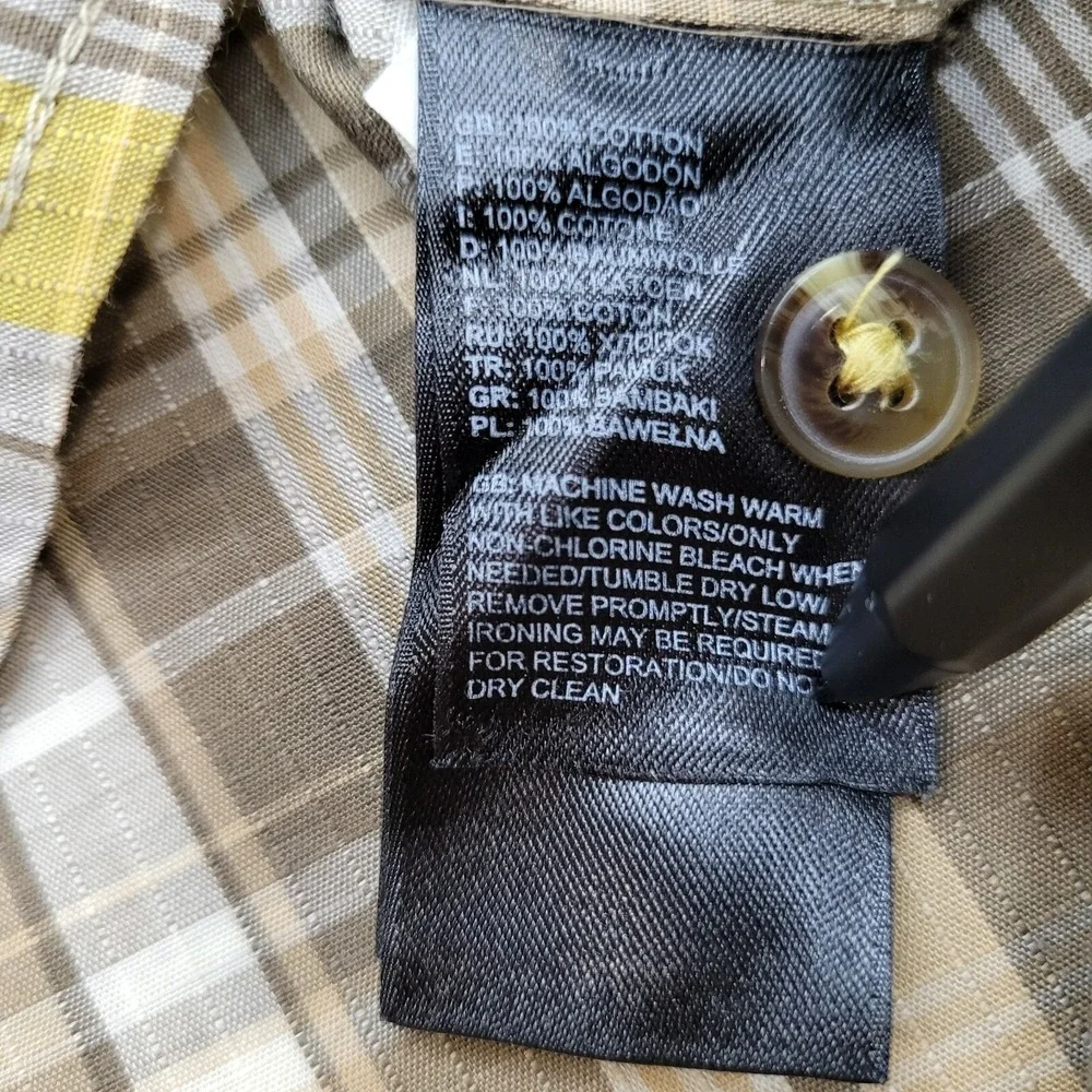 The North Face Ripstop Shirt 100% Cotton Plaid Men Large‎ Pockets Gorpcore
